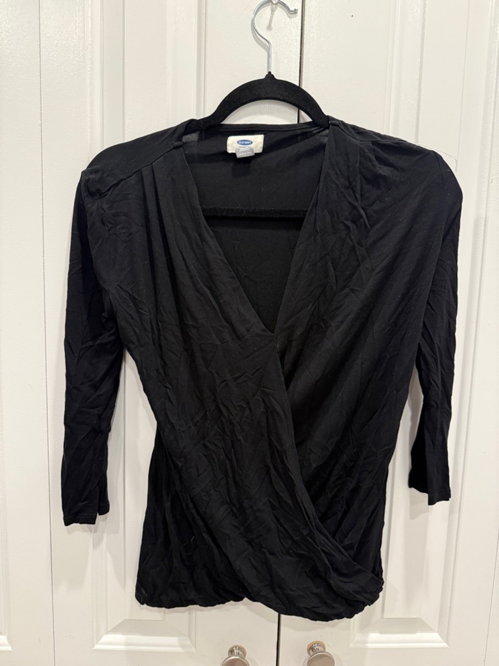 Black‎ Surplice Wrap Top